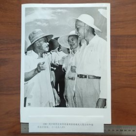 超大尺寸：1958年9月，刘少奇在河北成安县城关公社同棉农交谈，河北省委书记林铁（右二，四川万县人）陪同（袋1262--58号）