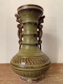 宋代茶叶末釉赏瓶，品相完好