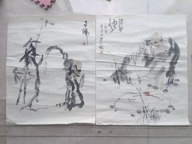 崔君沛 人物画 1950年生，国内连坛久负盛名的连环画名家 广东番禺人，上海人民美术出版社专职画家，上海美术家协会会员。毕业于上海大学美术学院和交通大学文艺系。历任上海人民美术出版社美术编辑、专职画家，中国美术家协会 尺寸50x41cmx2件合卖 作品保真