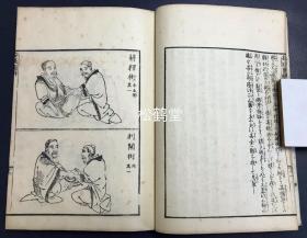 《按腹图解》1册全，和刻本，文政10年，1827年版，中医汉医导引疗法，腹部按压按摩疗法稀见著作，内分家法导引三术图解，伏人疗术图解，家法按腹十三术图解，小儿按腹图解，孕妇按腹图解，自行按腹图解，收神术，归元术等部分，并含大量精美木版插图等，画工为村田嘉言。