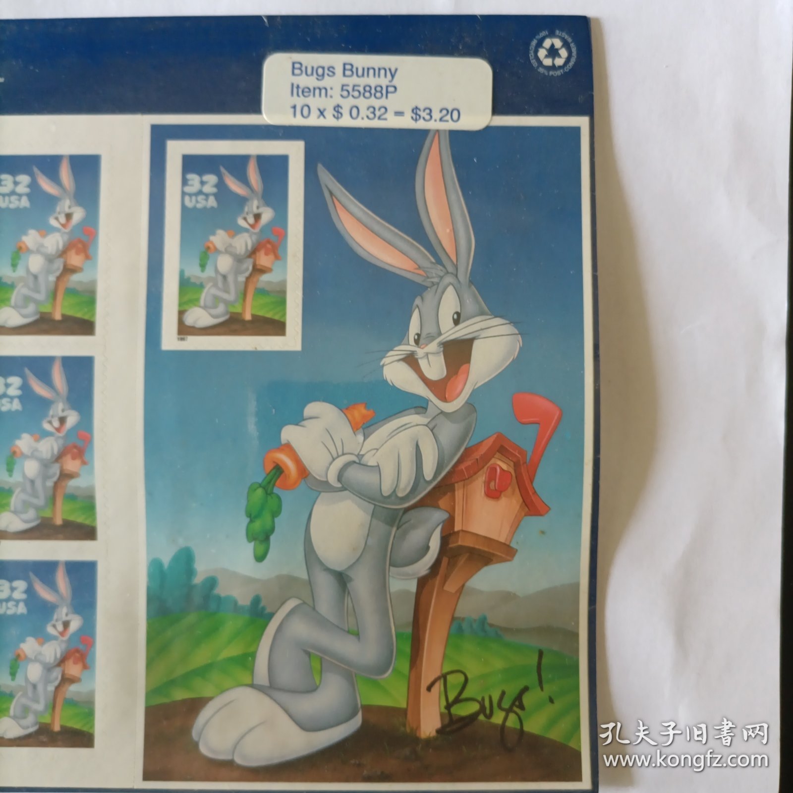 外国邮票美国邮票兔八哥 BUugs Bunny USA stamp