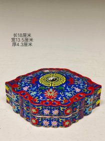 美品.款识“乾隆御制”精工细作满工官窑珐琅彩八卦缠枝花卉纹菱形胭脂盒