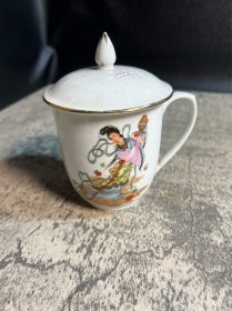 70年代，唐山瓷厂，天女散花茶杯一只1