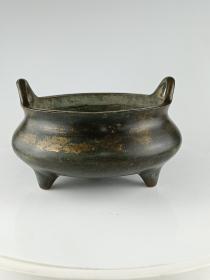 古董   古玩收藏   铜器  铜香炉   尺寸长宽高:14/14/9厘米，重量:2斤
