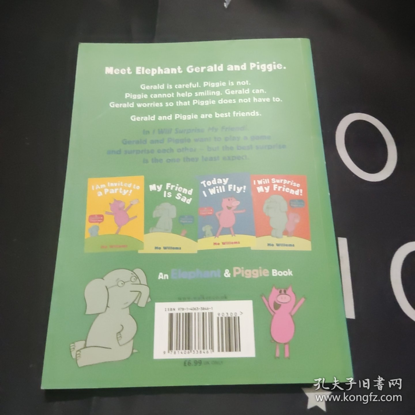 An elephant & Piggie book. I will surprise my friend.