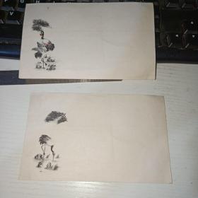 空白老信封  24开信封 1987年 红山 两枚合售   实物图  3号册