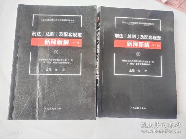 社会主义市场经济法律新释新解丛书：刑法（总则）及配套规定新释新解（第7版 套装上下册）