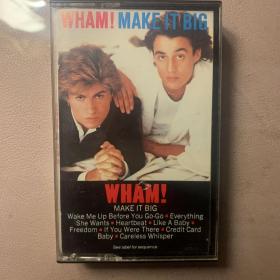 原版磁带 《威猛乐队  WHAM! MAKE IT BIG》原盒美版首版专辑 CBS/Columbia 出品 无歌词 封面纸近95品 磁带近95品 发行编号：FCT 39595  发行时间：1984年