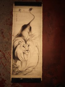 铅笔画：狮（1983年，88*34厘米）