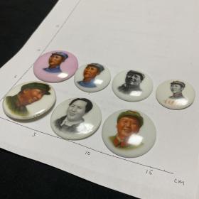 毛主席像章 陶瓷 中  5×5cm 可打包可单拍欢迎咨询