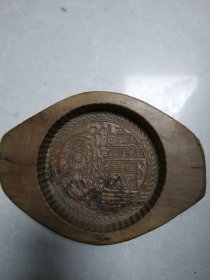 梨木精刻月宫图月饼模22*16厘米