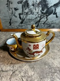 70，80年代，金彩龙凤双喜茶壶主播y