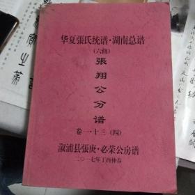 华夏张氏统谱.湖南总谱（六修）张翔公分谱 卷一.十三