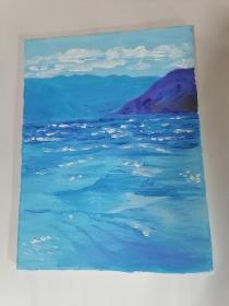 油画：山峦•大海（规格：30cmx40cm，只接受快递方式发货）