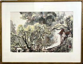 王维宝 岭南画派杰出代表人物 水墨山水画作品
画芯尺寸：68*45cm

王维宝(1942—)福建晋江人。擅长中国画。1963年毕业于广州美术学院附中。现为中国美术家协会会员，广东美术家协会常务理事，终身享受国务院颁发的政府特殊津贴，岭南画派的杰出代表人物之一。广东画院专业画家。一级美术师。