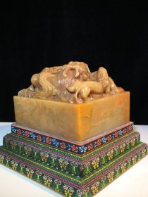 旧藏 寿山石田黄 名家 龙凤呈祥 印章