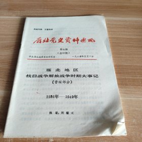 雁北党史资料通讯 1984年5月1日第五期总第32期 雁北地区抗日战争解放战争时期大事记（晋绥部分）1936年-1949年