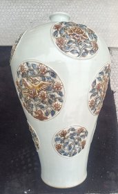 元青花开光贴花梅瓶，2800