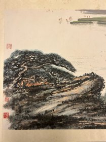 十万山人孙星阁儿子孙诚山水《湘江垂钓图》133X67cm,保真便宜清仓处理中