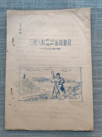 1973年金华五星大队农业生产规划意见 油印