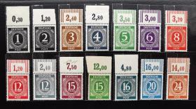 2-175德国1946年（联军占领德国）邮票，数字邮票，27全新，原胶上品，带数字邮票少见！