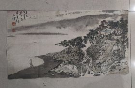 H 103 中国美术家协会会员 泰州国画院院长 吴骏圣 山水图横幅