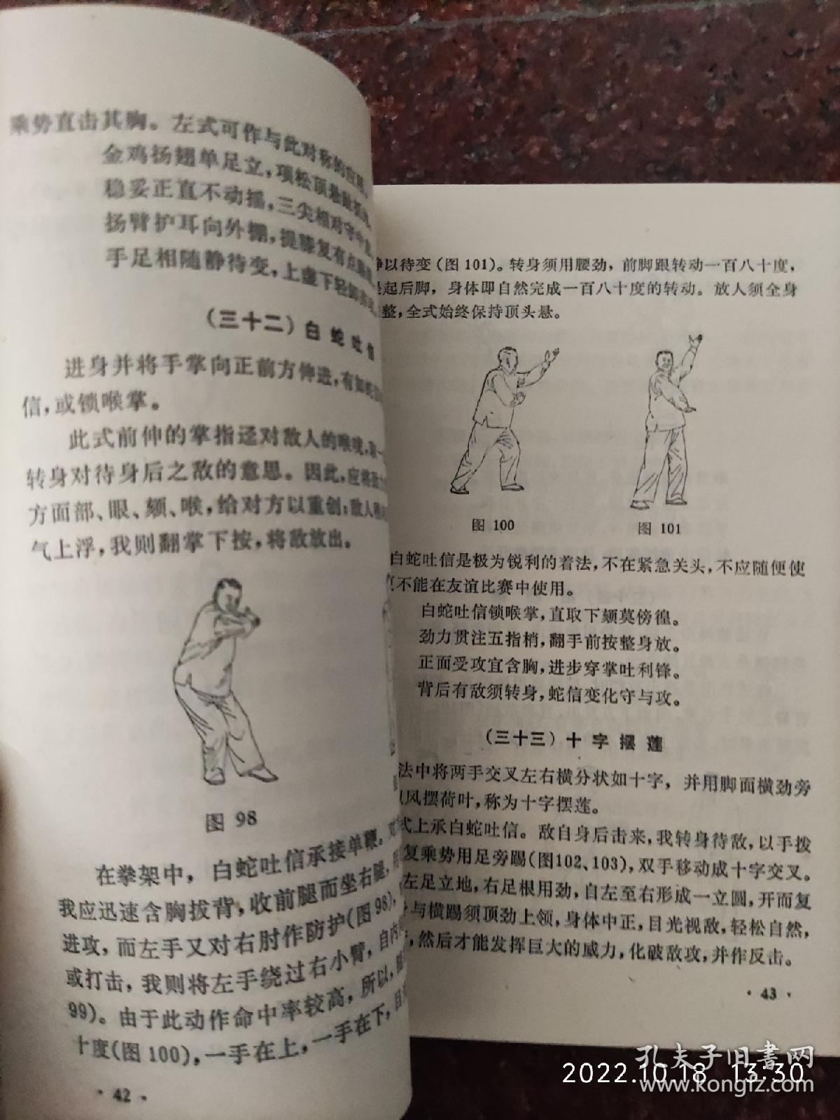 太极拳架与推手 刘晚苍、刘石樵著 武术书籍 85品16