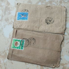 1974年 编号邮票 亚非拉乒乓球友好邀请赛实寄封 2枚(带原信件)