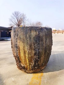 琉璃坩埚 别墅庭院侘寂空间陈设器 尺寸高51口径42/46厘米
