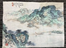 刘道庚国画2 刘子鑫，黄固源弟子，擅长青绿山水。作品非常少，水平高。36乘45保真，同一上款