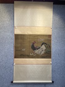 《阖家欢乐》绢本，画心尺寸101/66cm