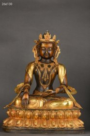 珍藏明代纯铜鎏金释迦牟尼佛造像