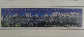 瑞士2017年邮票 丘尔菲斯滕山脉风光风景 新 4全 外国邮票