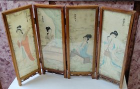四大美女风景山水屏风画贵妃醉酒王昭君出塞西施浣纱貂蝉拜月春江夏天景色黄山秋色寒山冬色