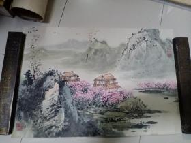 褚震冈 山水画