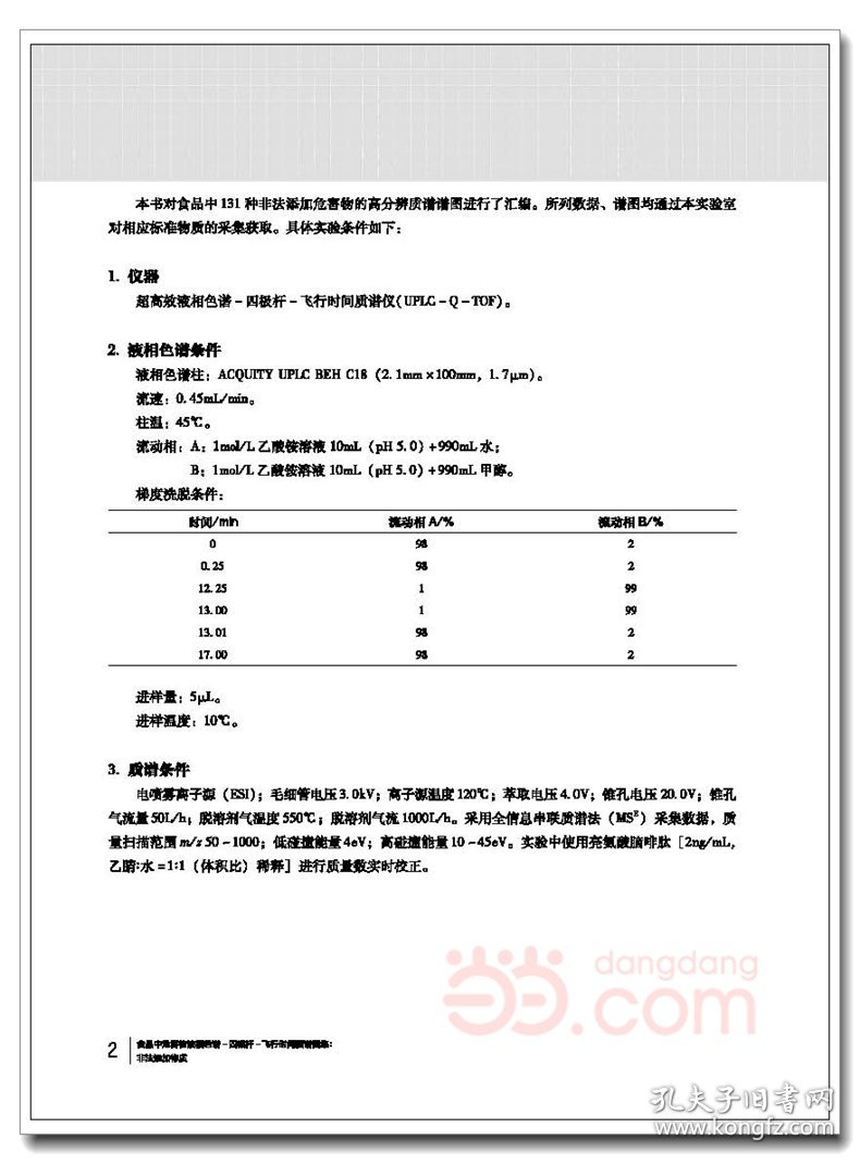 食品中危害物液相色谱-四极杆-飞行时间质谱图集：非法添加物质