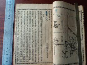 C比较少的石印古籍 绘图谐铎 卷456一册。尺寸20乘13厘米，无虫蛀无过大破损（封皮有小破损）众多石印版画精美。