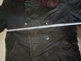 老皮棉大衣 长身皮毛棉袄 袖口衣襟自然磨损