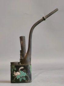 古玩旧藏铜胎珐琅彩水烟袋