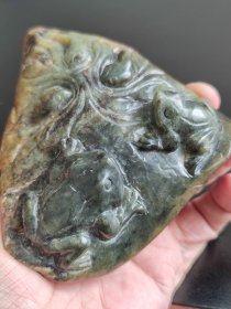 河磨玉呱呱来财摆件茶宠，453克。