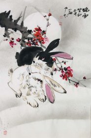 x.39，辽宁美协会员周小雨老师花鸟画《瑞雪》，保真，假一罚十。