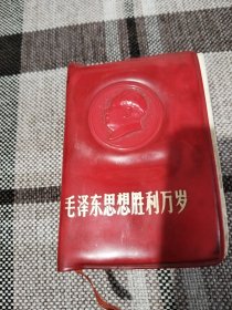 带毛主席凹凸版头像。塑料皮（毛主席思想万岁））