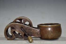 老铜器铜墨斗收藏古玩杂项 重约220克