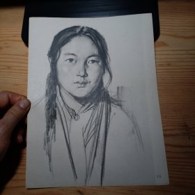 16开人物素描散页画一张