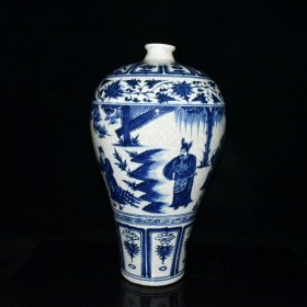 元青花开片人物故事梅瓶【44×25.5cm】