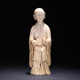 清代老雕雕仕女像尺寸：高20.8cm重750.5克