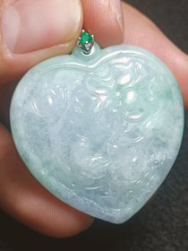 纯天然缅甸翡翠a货鸳鸯戏水紫罗兰翡翠吊坠