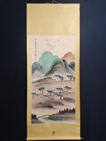 山水图
装裱尺寸：198×77cm 
画芯尺寸：126×63cm