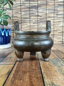 古董   古玩收藏  铜器  铜香炉    尺寸长宽高:16/16/15厘米，重量:4.8斤