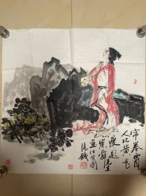 边崇顺写意人物画国画水墨字画仕女图书画墨迹墨宝纯手绘作品四尺斗方软片